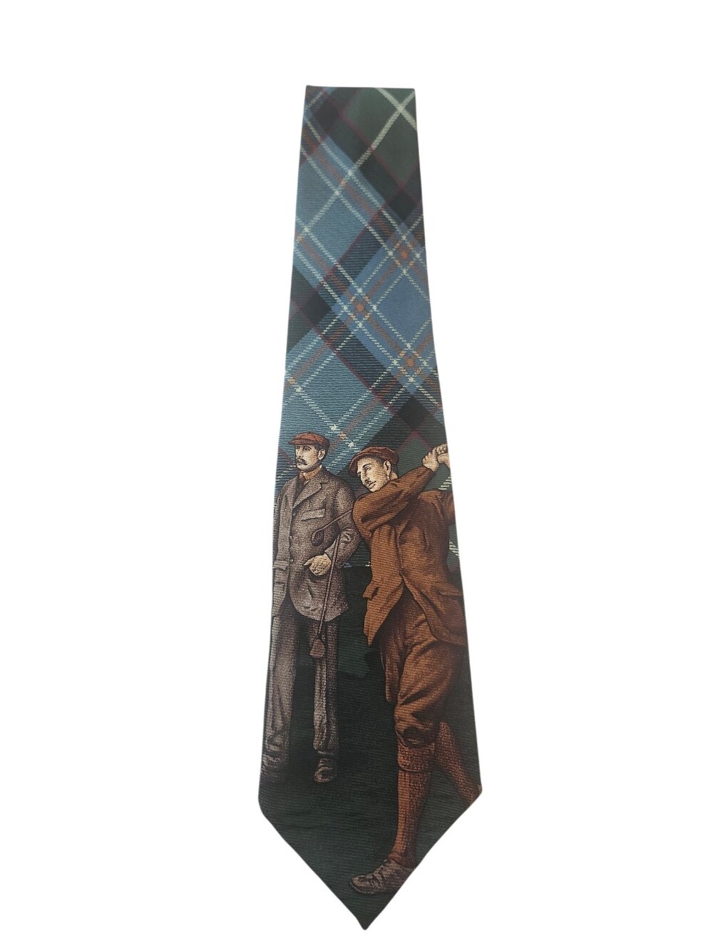 Vintage Polo by Ralph Lauren 100% Silk Men's Necktie Plaid Golf Design